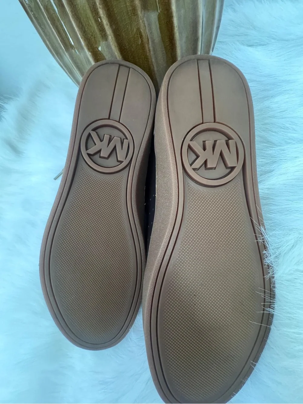 Michael Kors Brown and Tan Leather Low-Top Sneakers